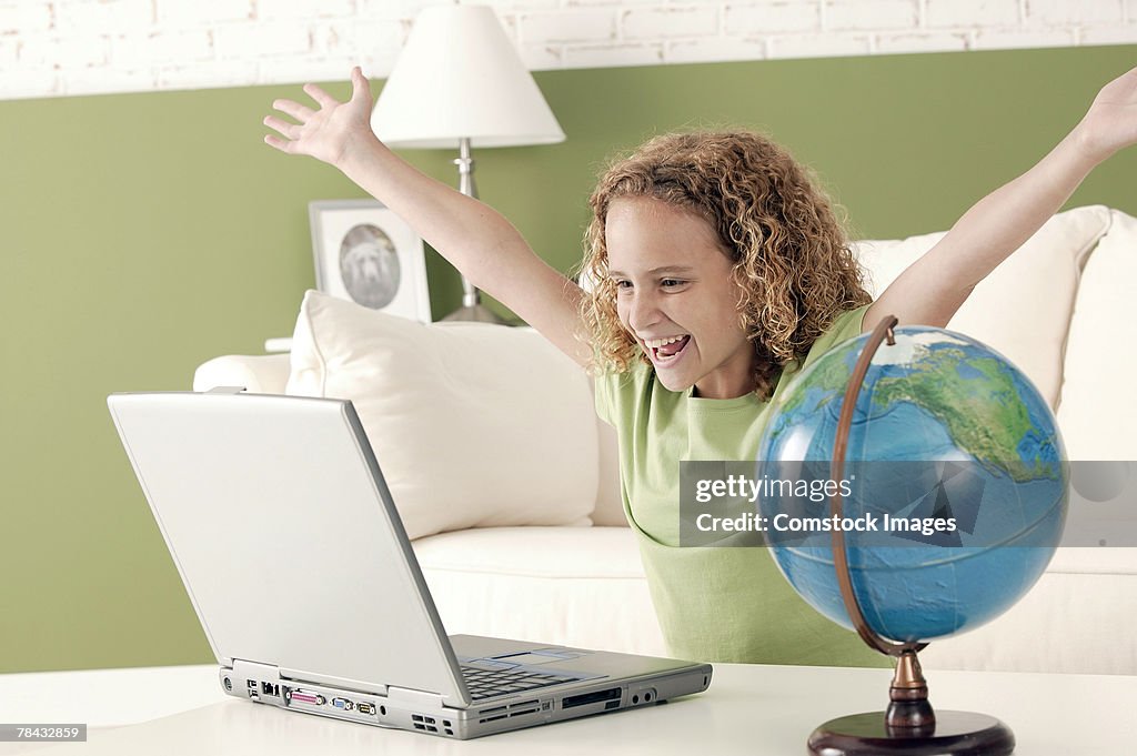 Girl with laptop