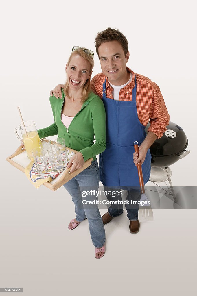 Couple at barbecue