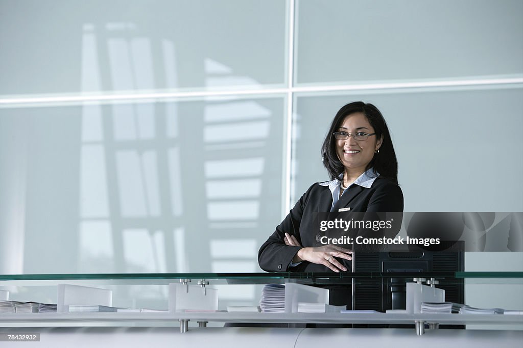 Woman in office