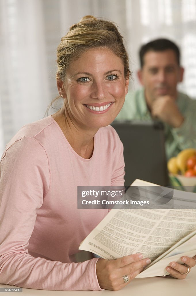 Woman with paperwork