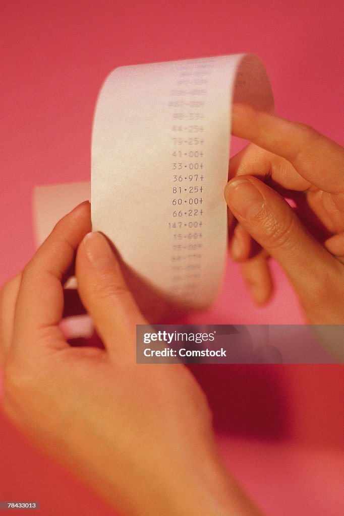 Woman holding receipt