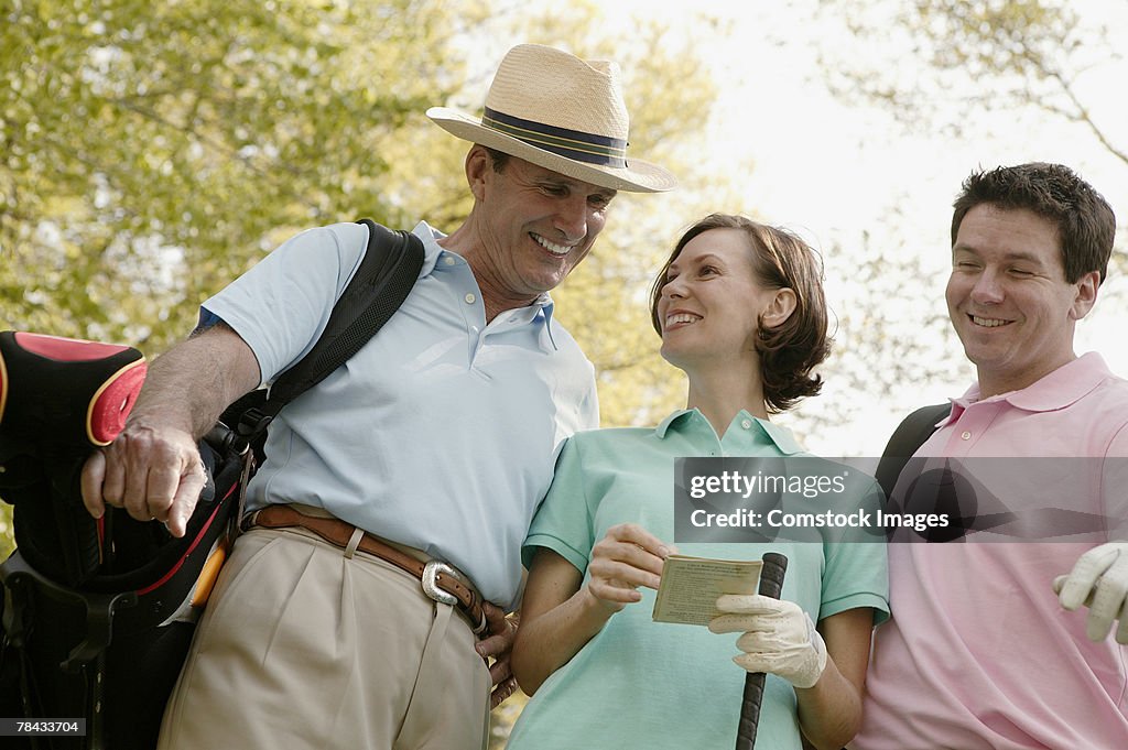 People playing golf