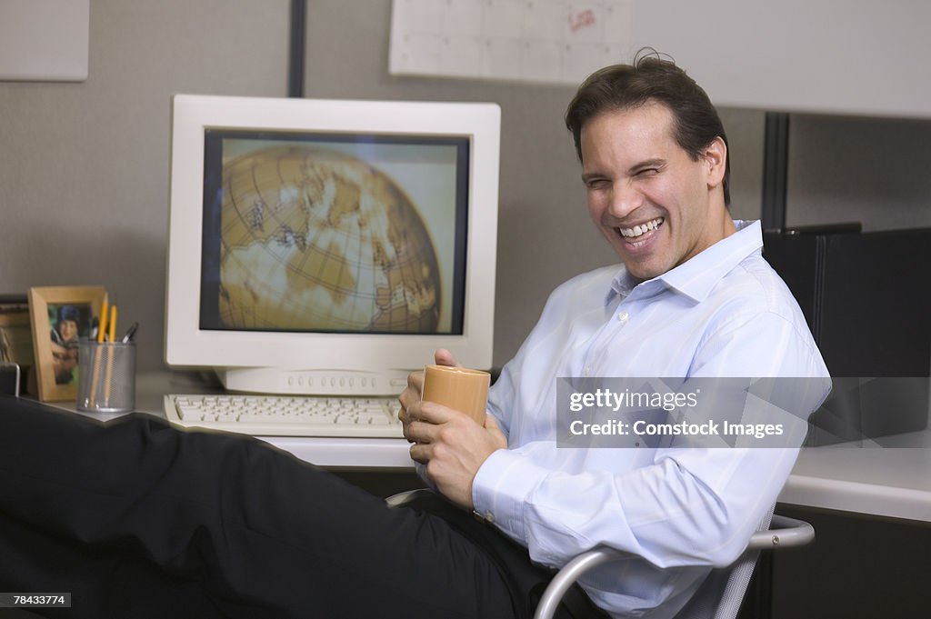 Businessman laughing