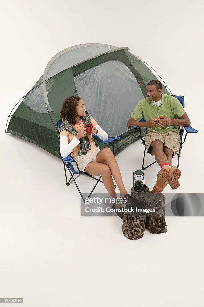 Couple with tent