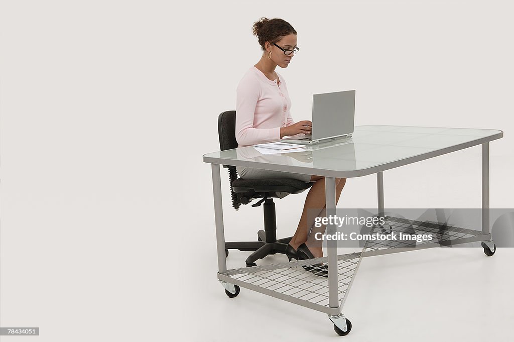 Businesswoman using a laptop