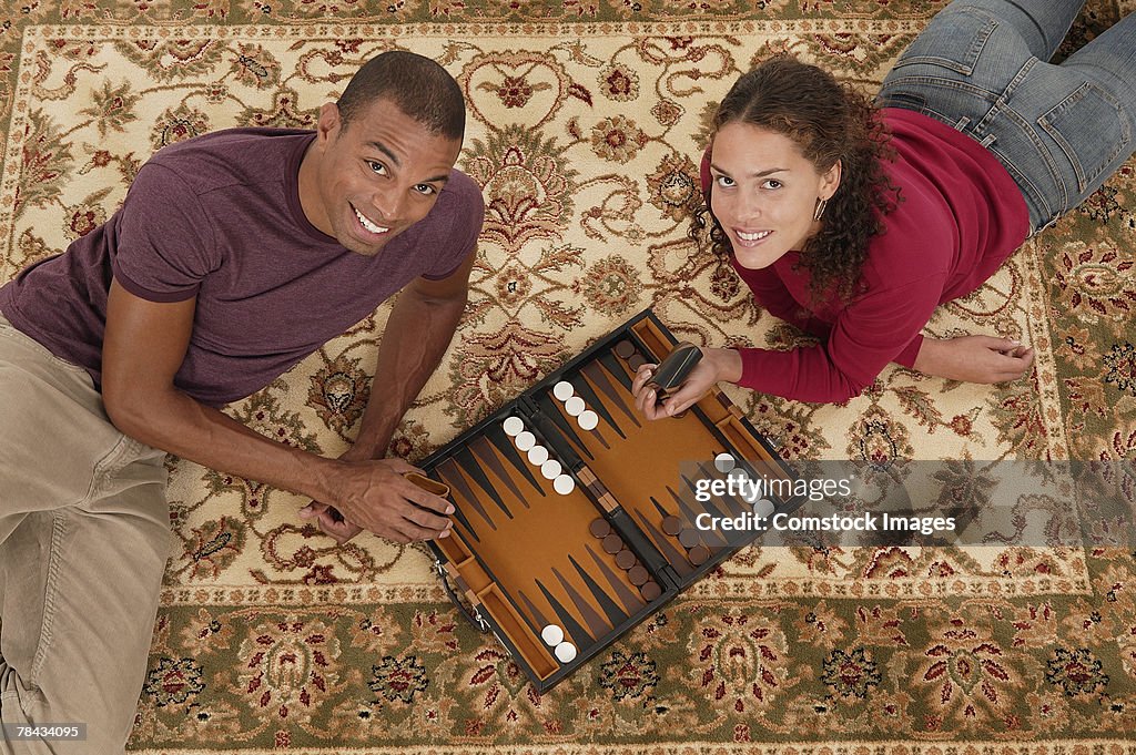 Couple playing board games