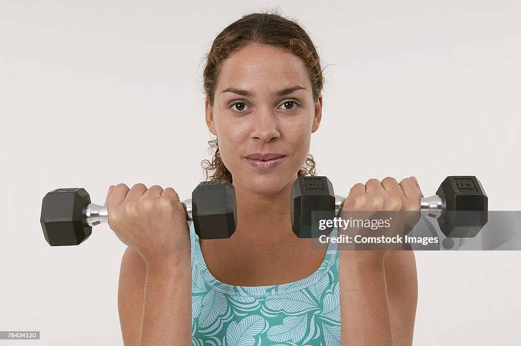 Woman lifting weights