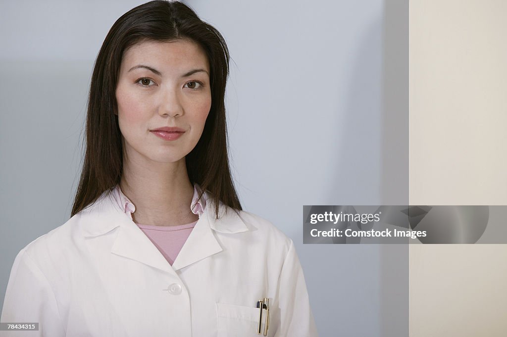 Portrait of doctor in lab coat