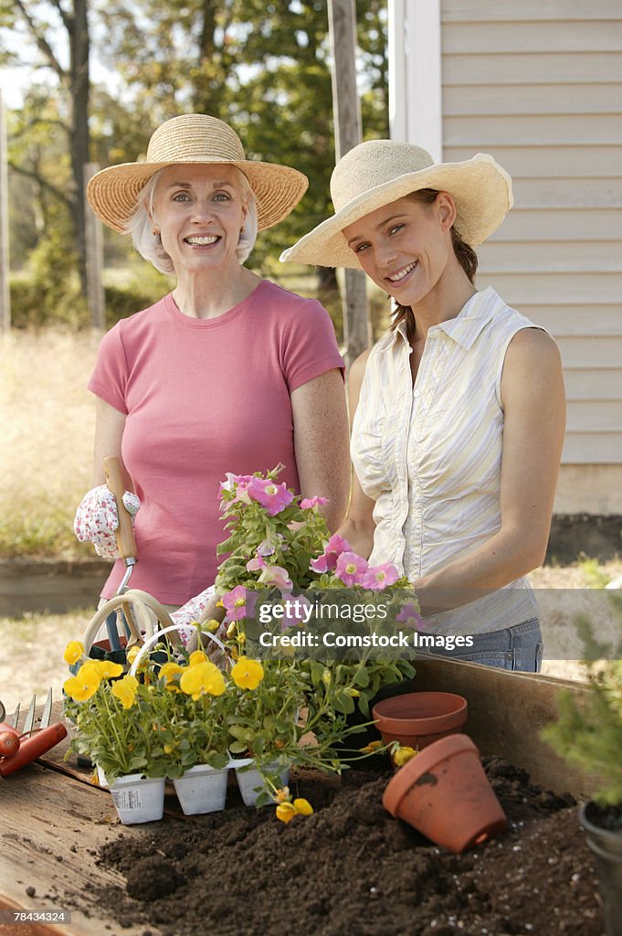 Women gardening