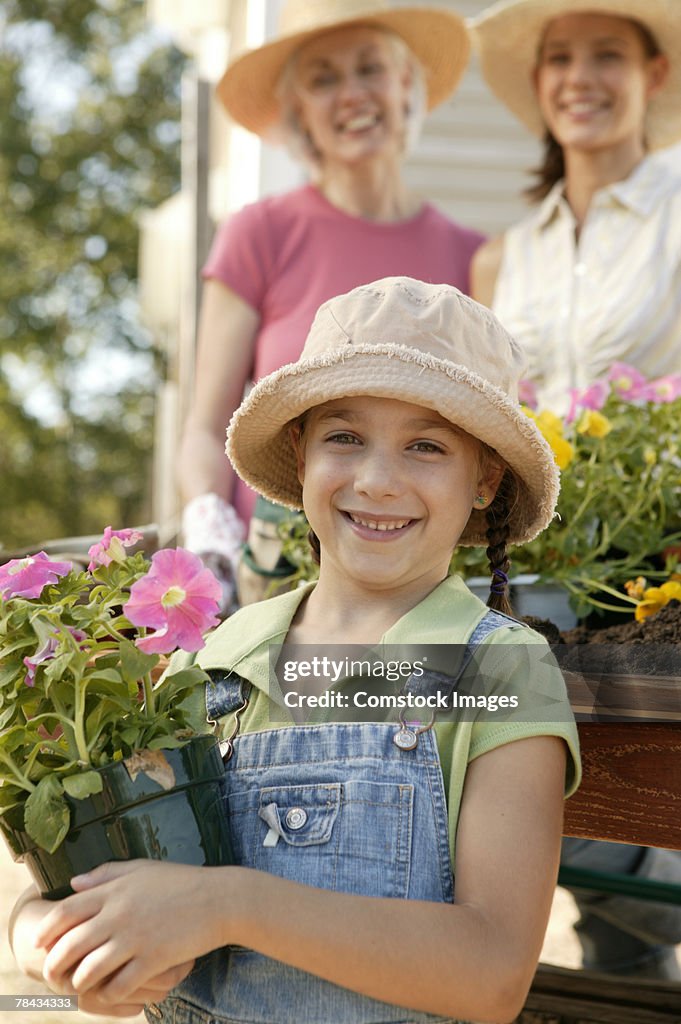 Girl gardening