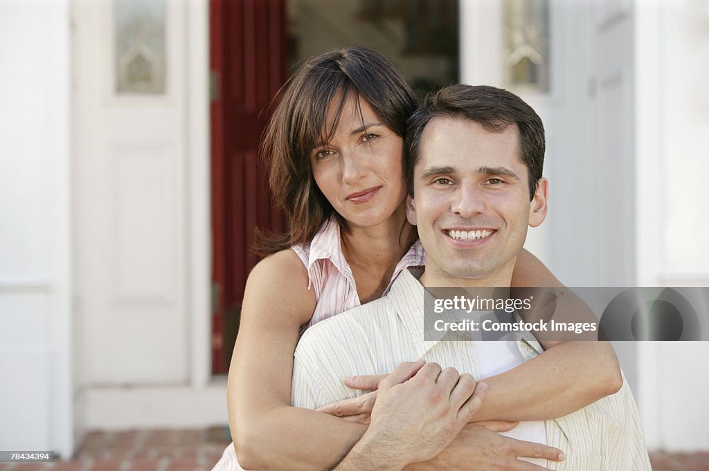 Couple embracing