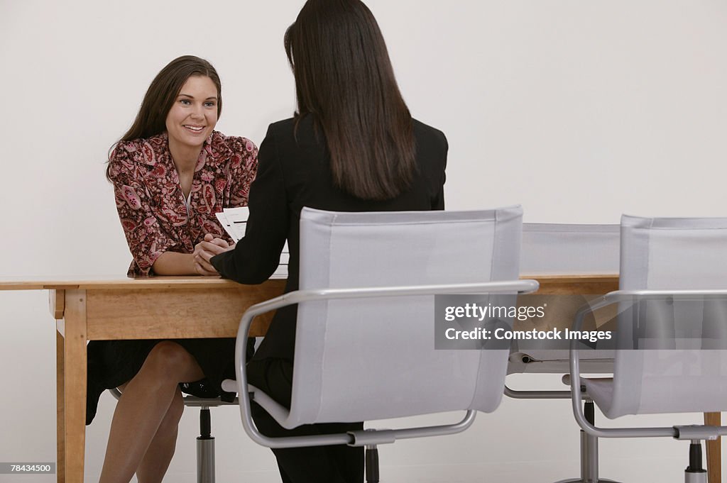 Job interview between businesswomen
