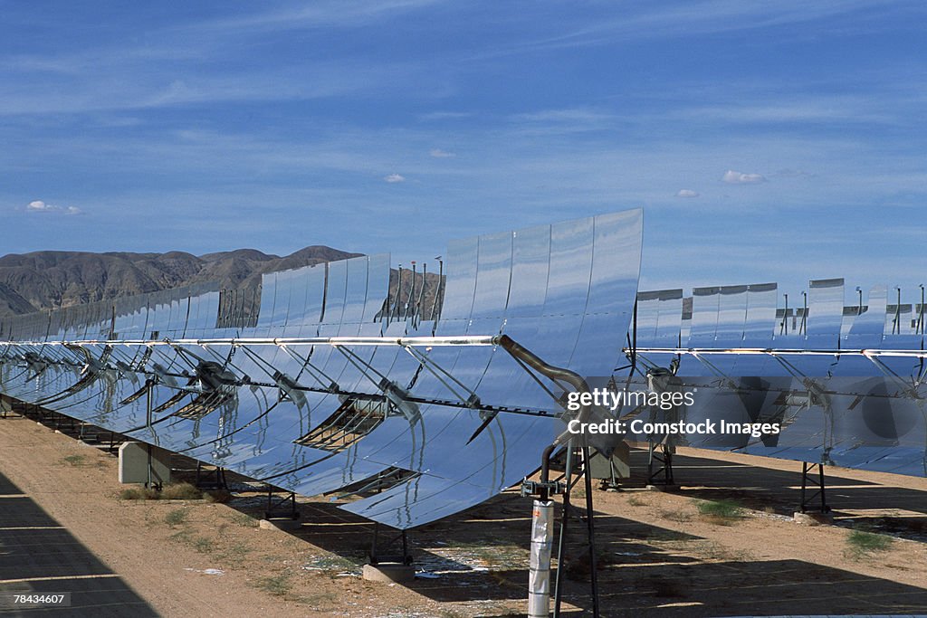 Solar powered reflective mirrors , Daggett , California