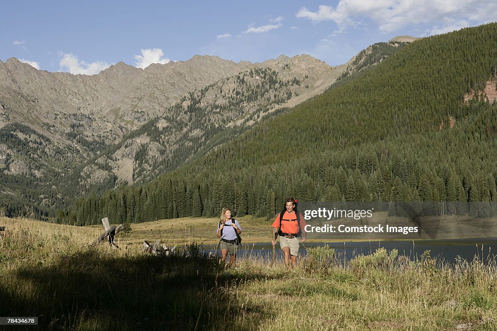 Couple hiking