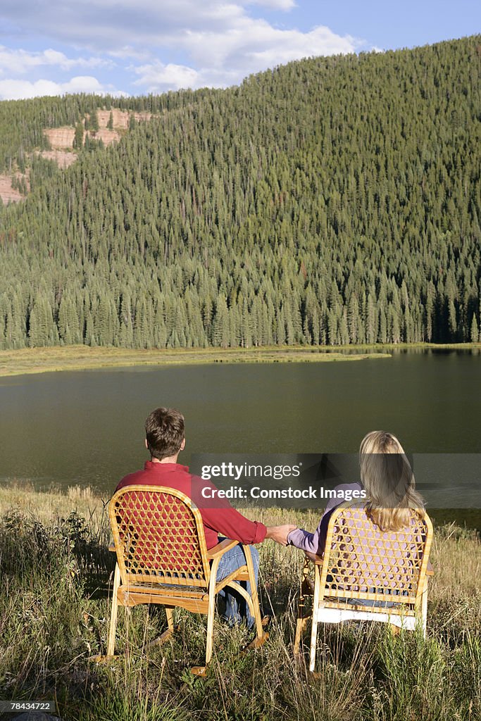 Couple by lake