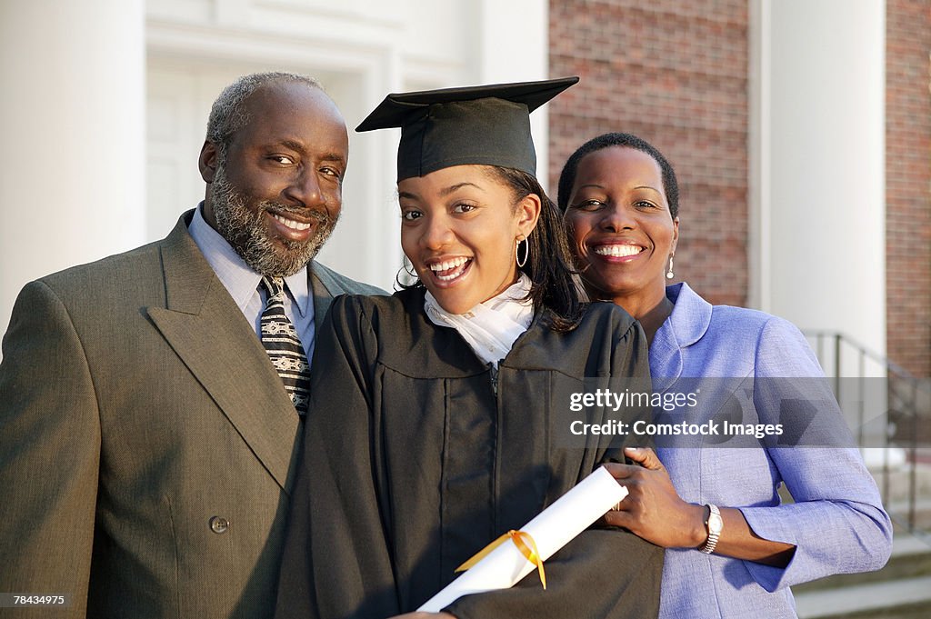 Graduate and parents