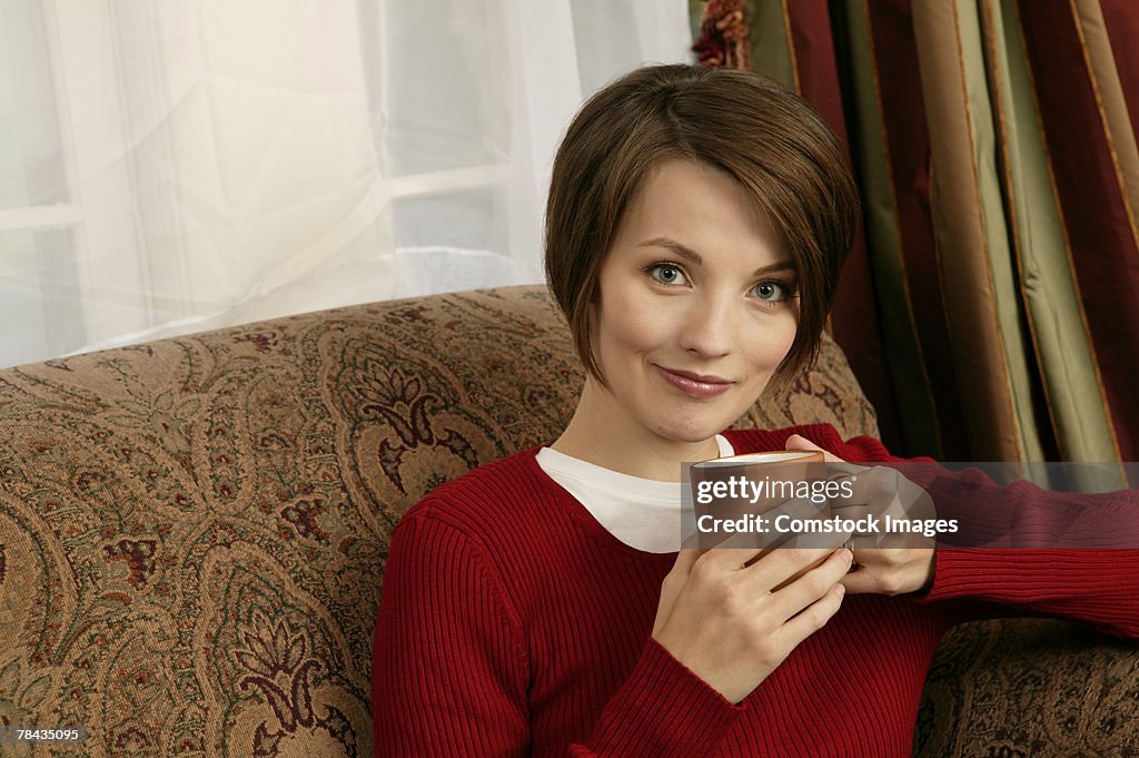 Woman drinking coffee