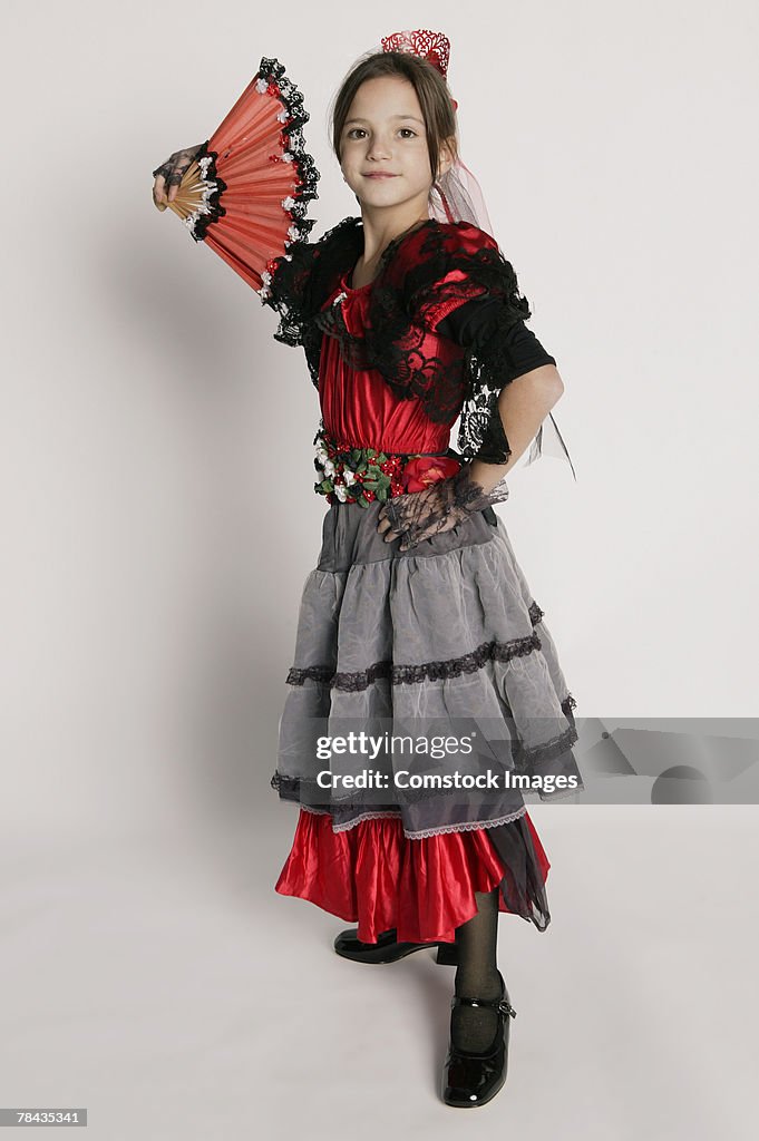 Girl in dancer costume