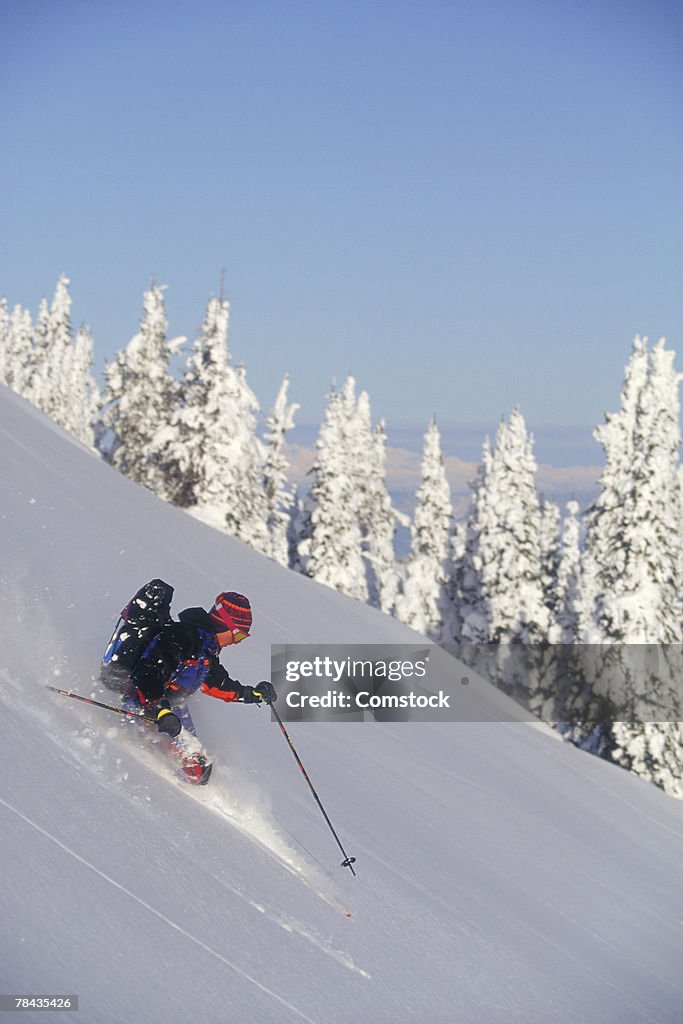 Man alpine skiing in Canada