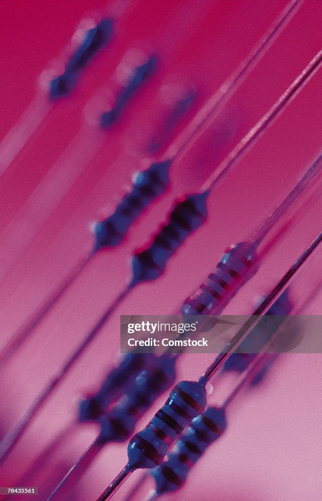 Close-up of resistors