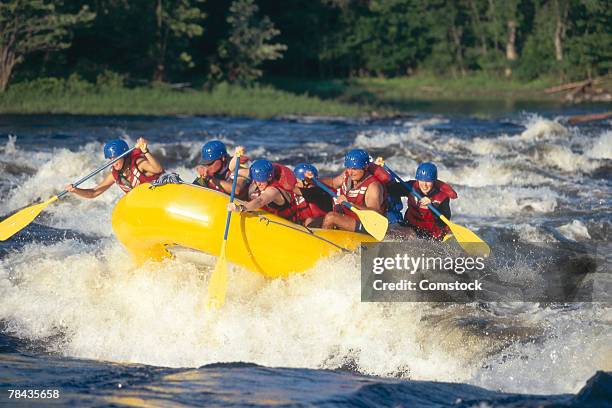 whitewater rafting on the ottawa river , ottawa , canada - rafting sulle rapide foto e immagini stock