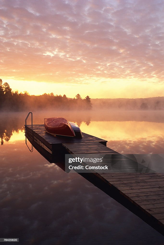 Sunrise on Oxtongue Lake , Dwight , Ontario , Canada