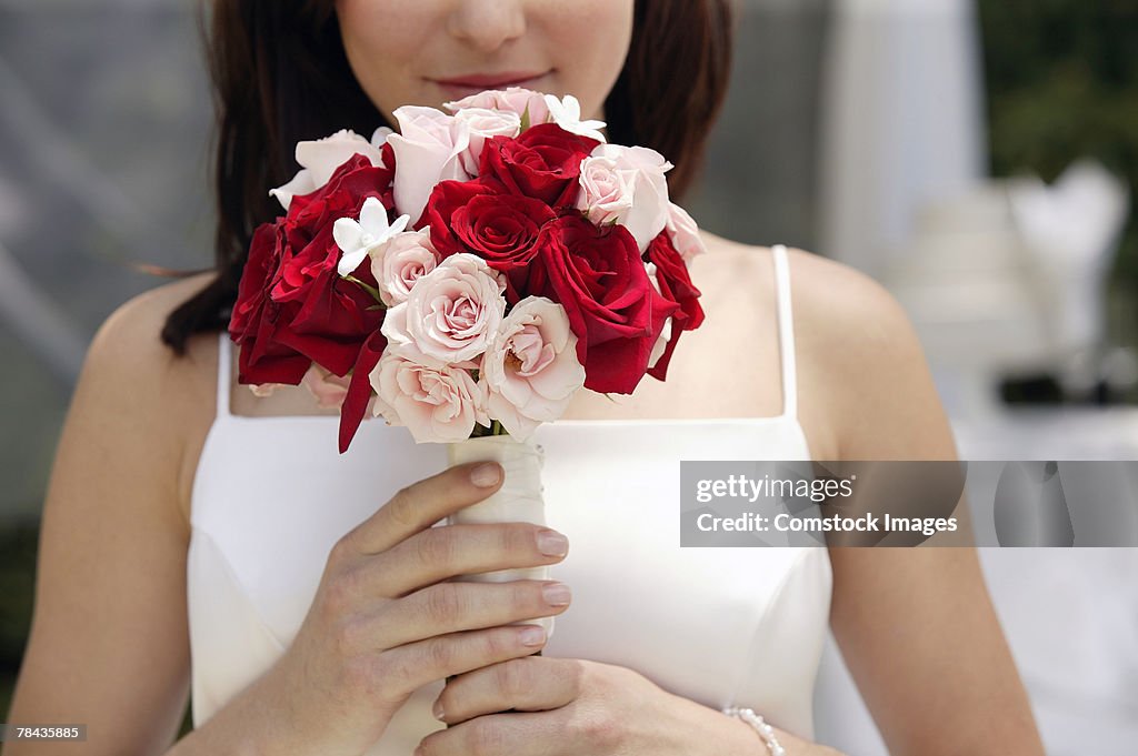 Bride holding bouquet