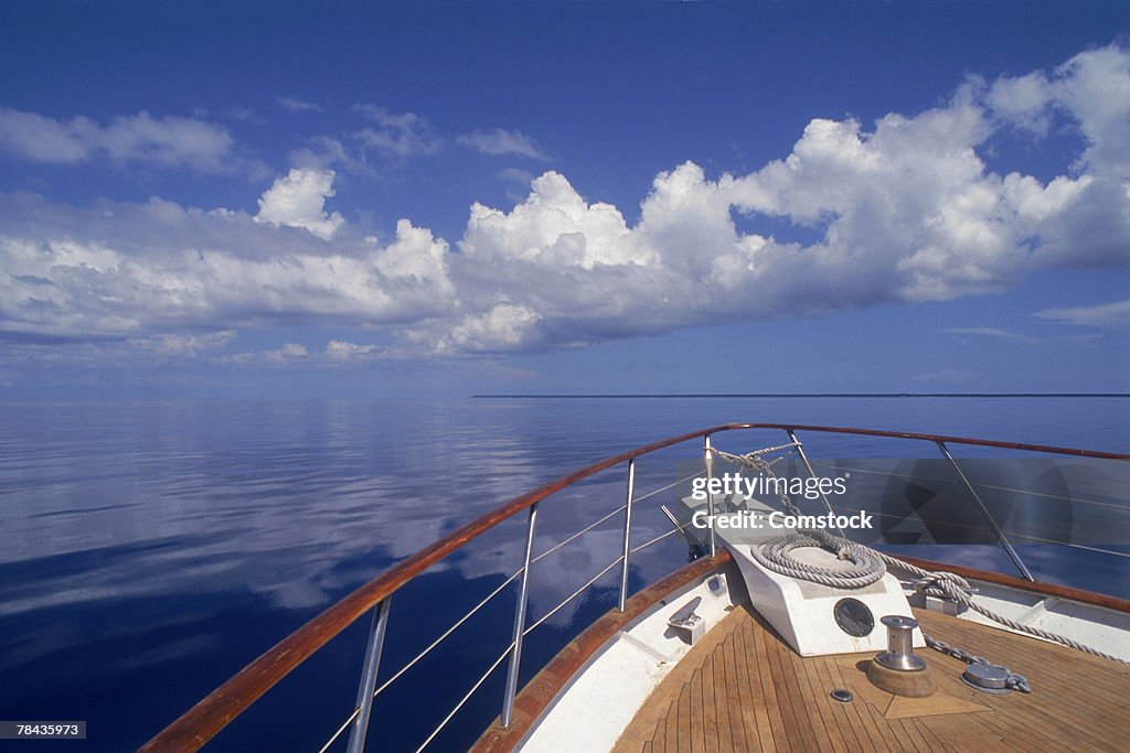 View of ocean from bow of boat