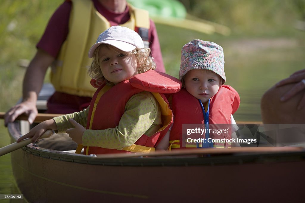 Children in canoe