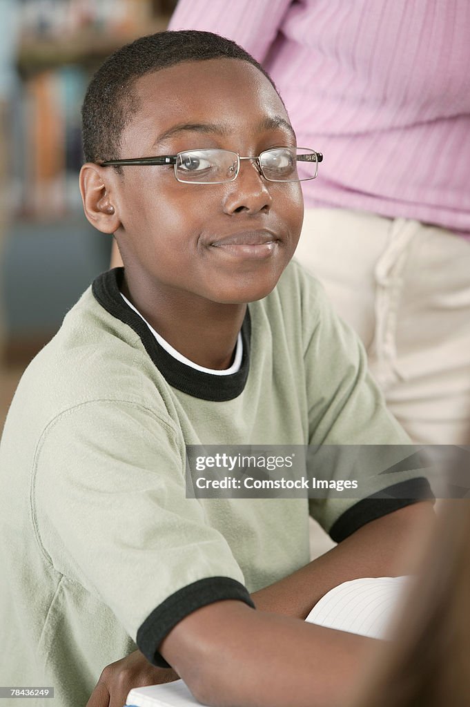 Teenage boy at school