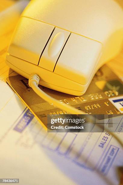 Card Computer Mouse Computer Mouse With Credit Card And Receipt High-Res Stock Photo ...