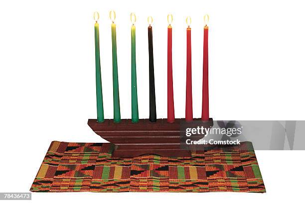 kwanzaa candelabra - kwanzaa stock pictures, royalty-free photos & images