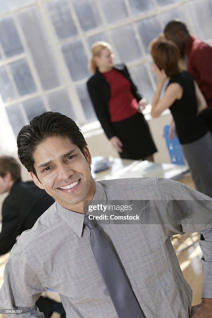 Businessman posing in workplace