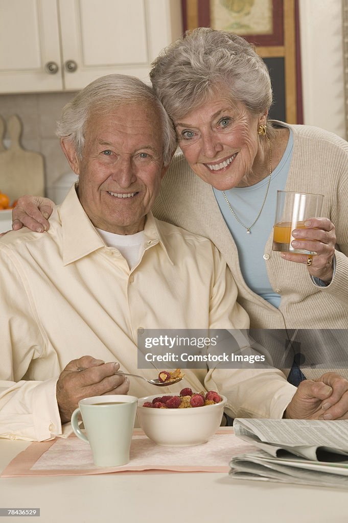 Couple having breakfast