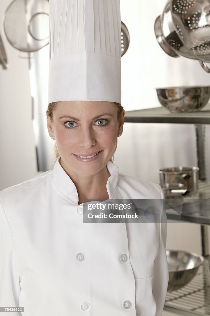 Portrait of chef in kitchen