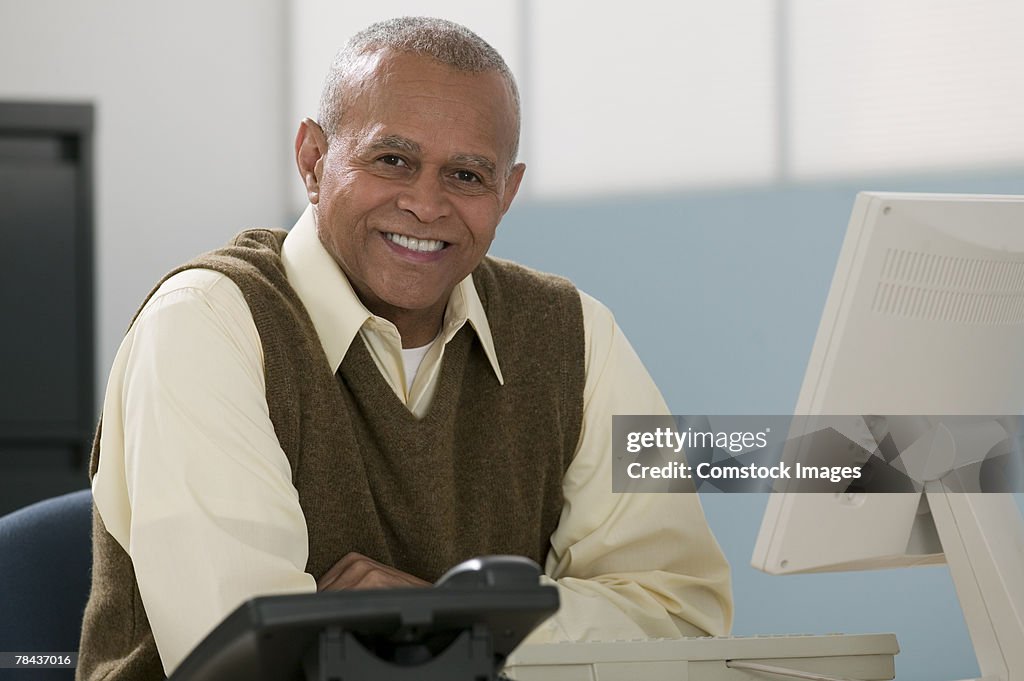 Man sitting at desk