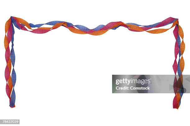 streamers in patriotic colors - birthday streamers stock-fotos und bilder