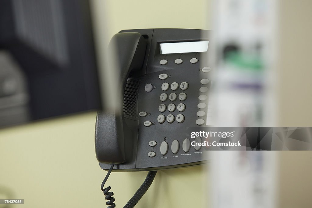 Telephone on wall