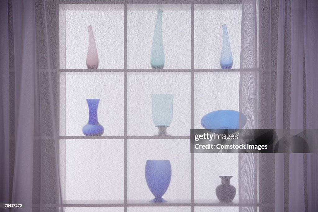 Vases on a window sill