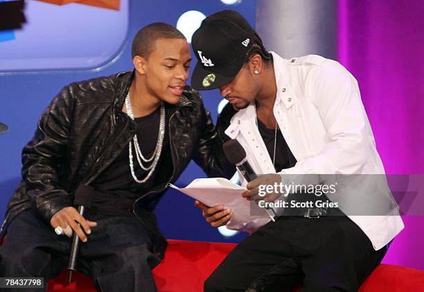 Rapper Bow Wow and singer Omarion attend a taping of BET's 106 & Park at the BET Studios on December 12, 2007 in New York City.