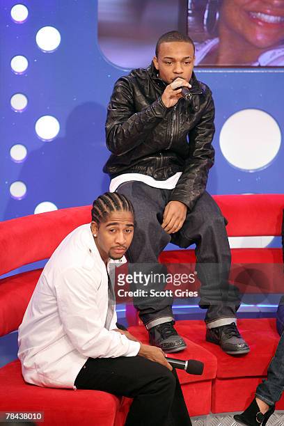 Rapper Bow Wow and singer Omarion attend a taping of BET's 106 & Park at the BET Studios on December 12, 2007 in New York City.