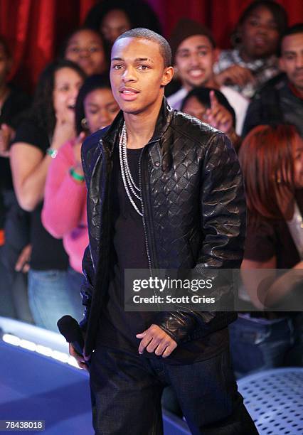 Rapper Bow Wow attends a taping of BET's 106 & Park at the BET Studios on December 12, 2007 in New York City.