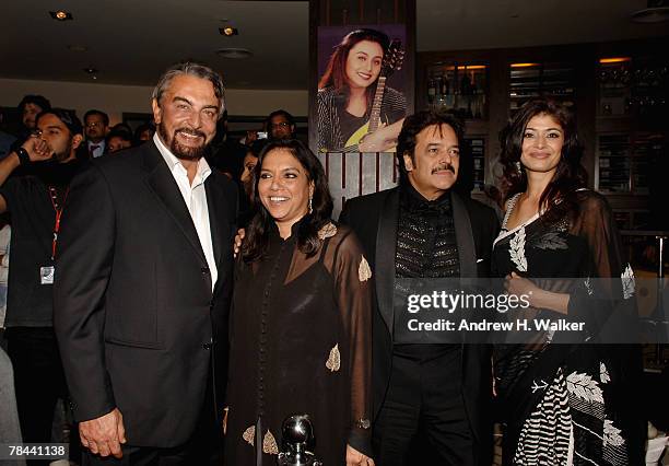 Actor Kabir Bedi, directors Mira Nair and Akbar Khan, and actress Pooja Batra attend a party for the movie 'Aids Jaago' during day four of the 4th...