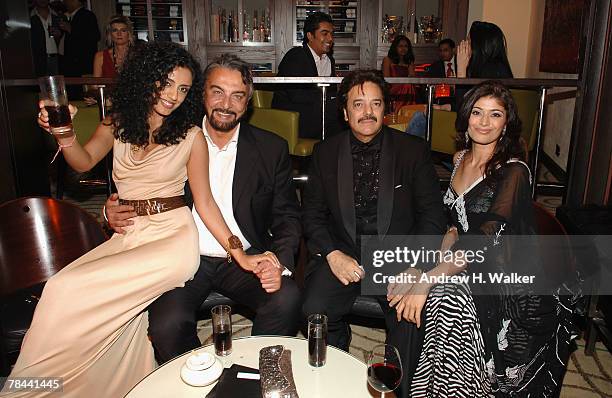 Actors Parveen Duranj, Kabir Bedi, director Akbar Khan and actress Pooja Batra attend a party for the movie 'Aids Jaago' during day four of the 4th...