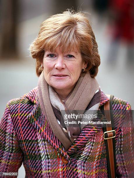 Lady Sarah McCorquodale, sister of Diana, Princess of Wales, arrives at The High Court on December 13, 2007 in London. The inquest into the death of...