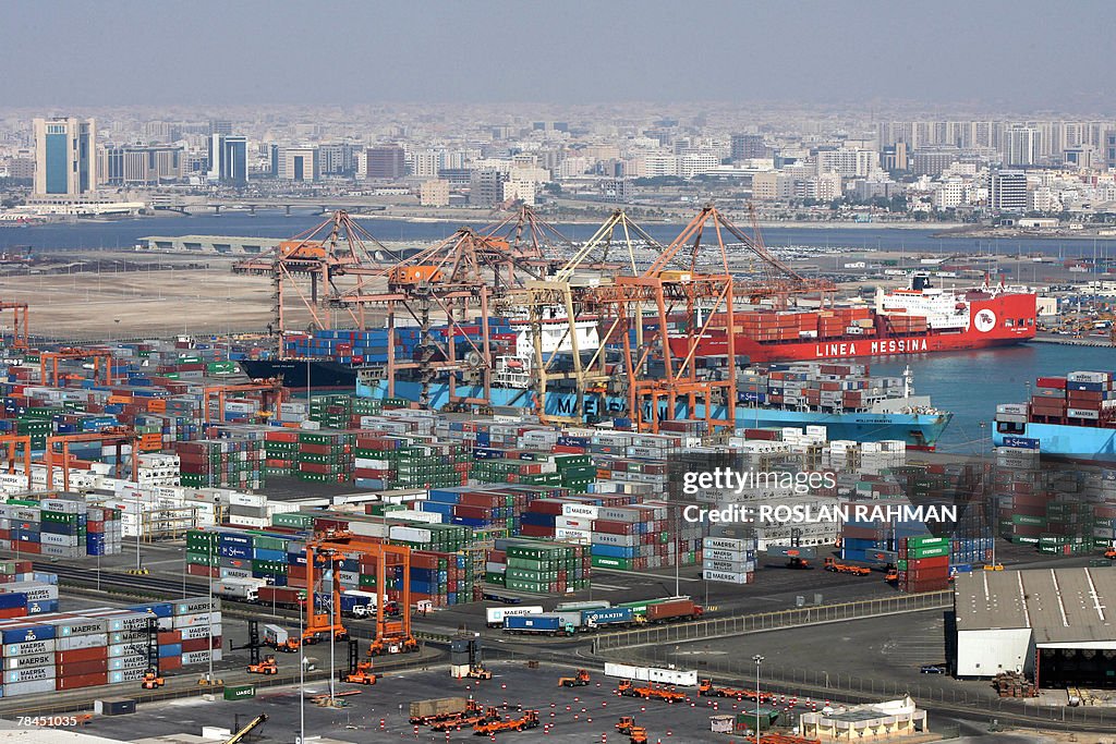 A picture shows the Jeddah Islamic Port,