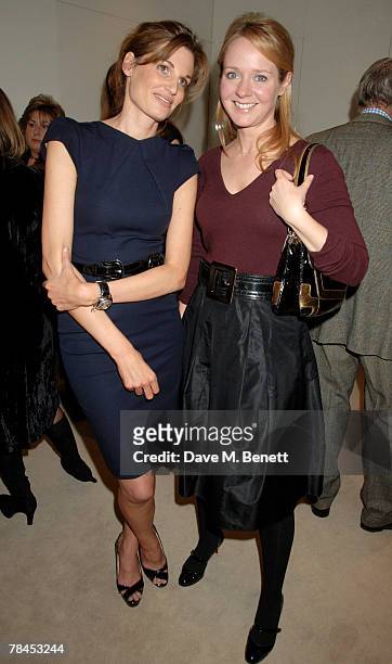 Socialite Jemima Khan and Kate Reardon attend the launch party of the Faith Bracelet designed by Jemima Khan and created by Boodles, at Boodles Bond...