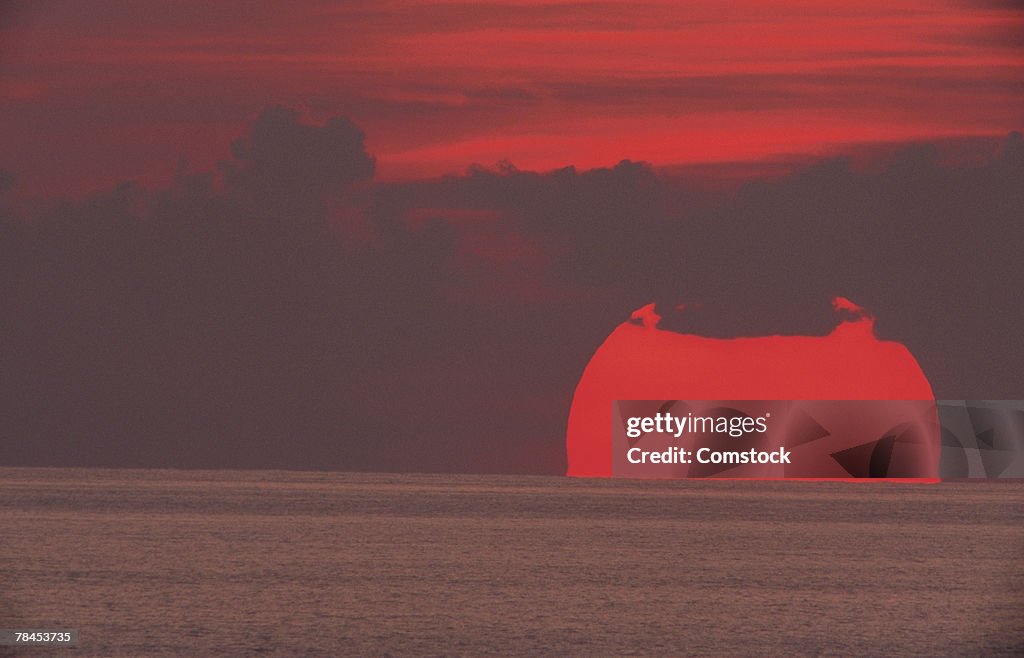 Sunset over ocean