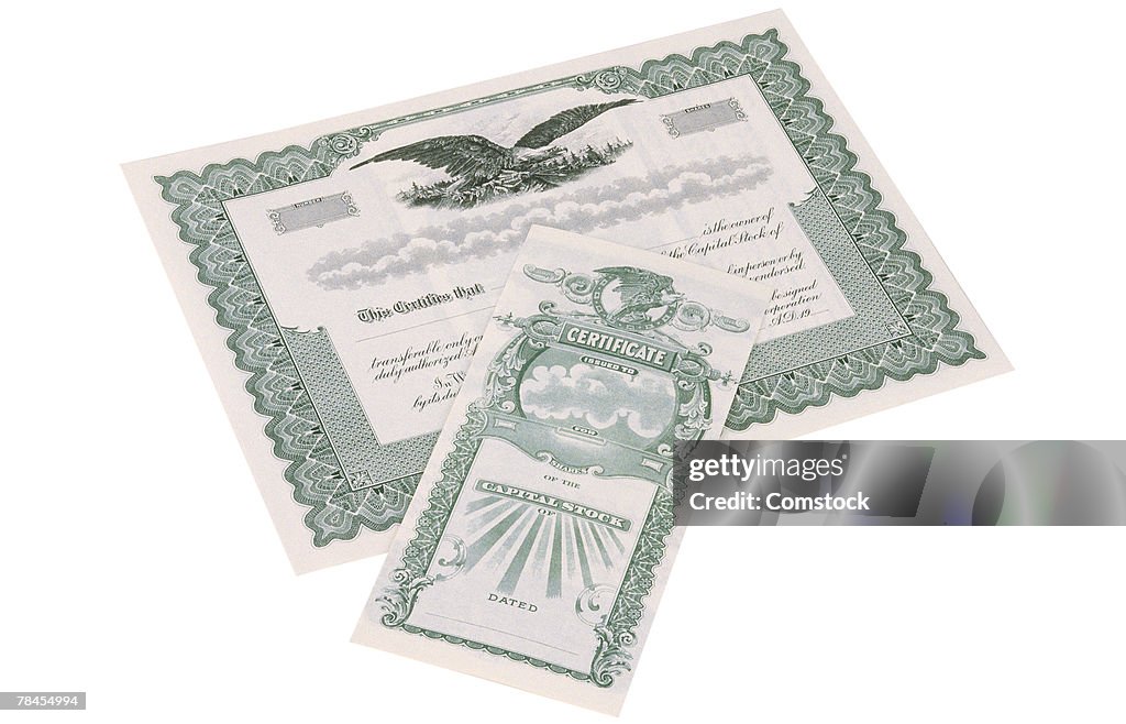 Paper stock certificate