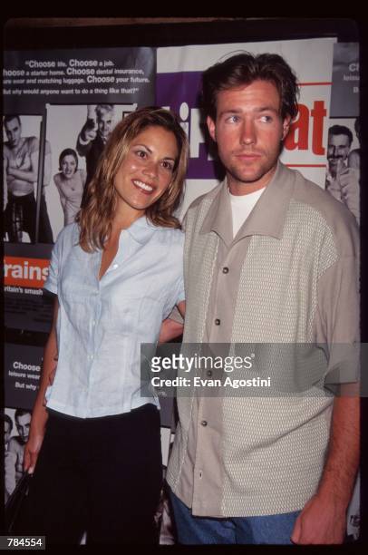 Actors Maxine Bahns and Ed Burns attend the premiere of "Trainspotting" July 15, 1996 in New York City. This British film received a 1997 Academy...